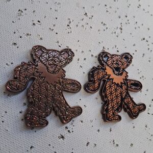 Copper Dancing Bear Pin Set In Glitter And Non Glitter
